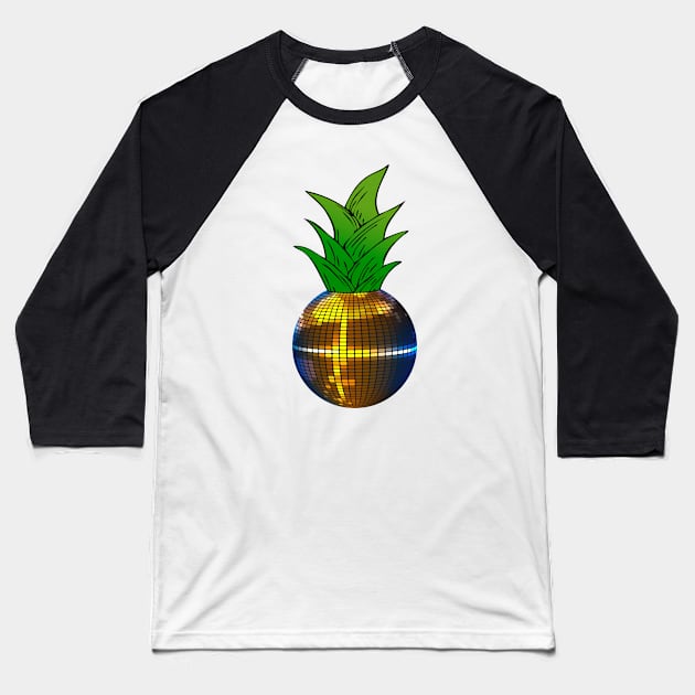 Disco Ball Pineapple Baseball T-Shirt by hoopoe